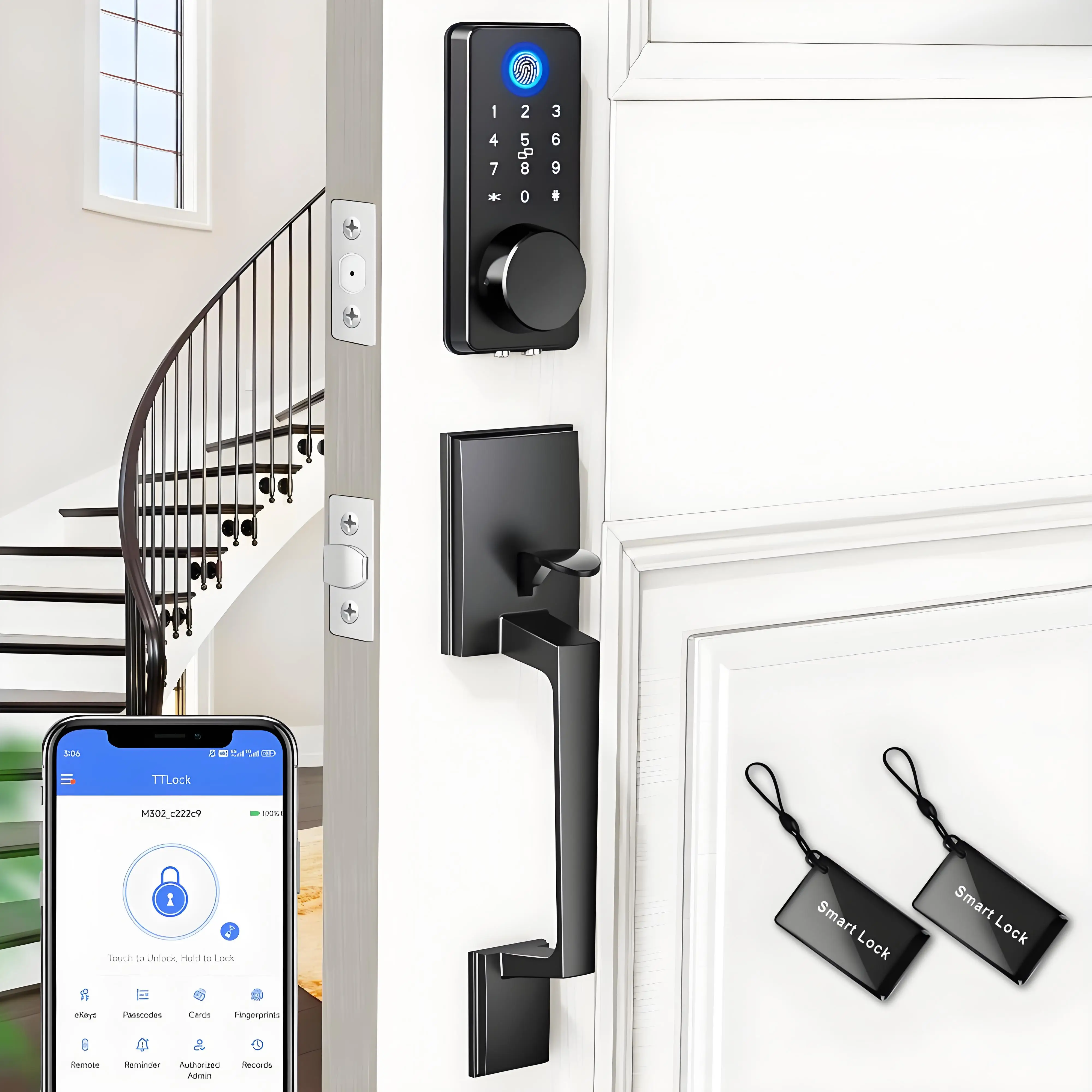 Blacksmith Fingerprint Electronic Door Lock Smart Lock with Front Door Handle Set App Remote Control Unlocking Password Lock
Blacksmith Fingerprint Electronic Door Lock Smart Lock with Front Door Handle Set App Remote Control Unlocking Password Lock
