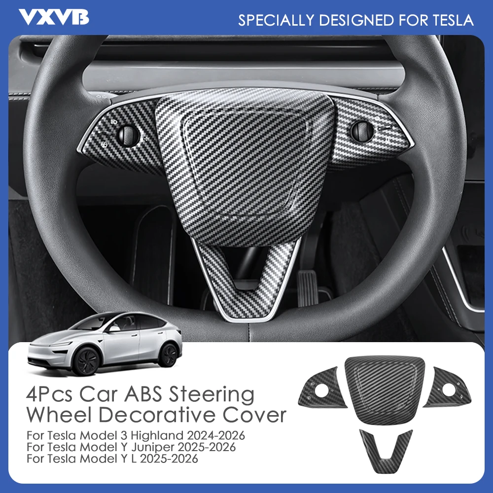 For Tesla Model Y Juniper Model Y L 2025 2026 Model 3 Highland 2024-2026 ABS Car Steering Wheel Button Panel Trim Sticker Cover
For Tesla Model Y Juniper Model Y L 2025 2026 Model 3 Highland 2024-2026 ABS Car Steering Wheel Button Panel Trim Sticker Cover