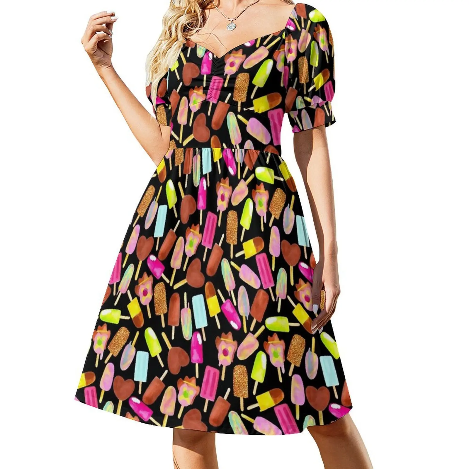 Aussie Ice Creams Scatter Black Short Sleeved Dress Clothing female summer dresses womens 2025 Evening gown Dress
Aussie Ice Creams Scatter Black Short Sleeved Dress Clothing female summer dresses womens 2025 Evening gown Dress