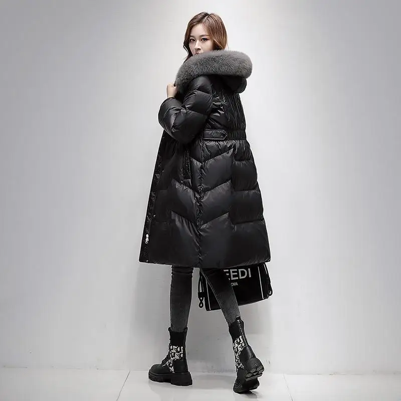 Thiened Long White Du down Jaet Women's Sle Winter Coat Fur Collar Faionable Mid-Length Quilted Coat Sweet Sle
Thiened Long White Du down Jaet Women's Sle Winter Coat Fur Collar Faionable Mid-Length Quilted Coat Sweet Sle