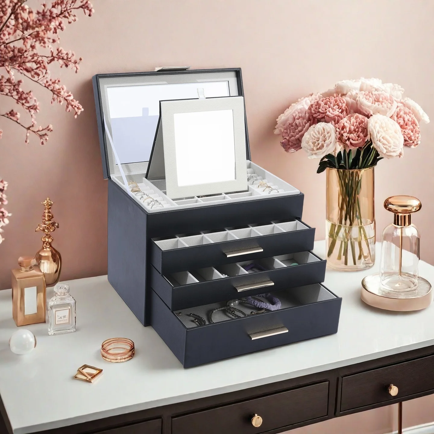 Large Jewelry Box Leather Bracelet Display For Case Storage Organizer Ring Holder Eyeglasses Stand Bedroom Jewelry Showcase
Large Jewelry Box Leather Bracelet Display For Case Storage Organizer Ring Holder Eyeglasses Stand Bedroom Jewelry Showcase
