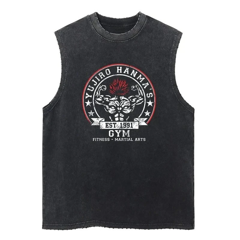 Baki для мужчин и женщин, стираный старый жилет Yujiro Hanma, японская анимация, летний хлопок, Harajuku, винтажная майка, повседневный трендовый слинг
Baki для мужчин и женщин, стираный старый жилет Yujiro Hanma, японская анимация, летний хлопок, Harajuku, винтажная майка, повседневный трендовый слинг