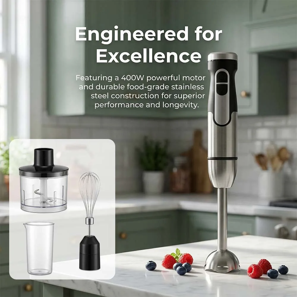 Cross-border EU standard 400W electric hand mixer four-in-one meat grinder and egg beater 25-speed stainless steel body
Cross-border EU standard 400W electric hand mixer four-in-one meat grinder and egg beater 25-speed stainless steel body