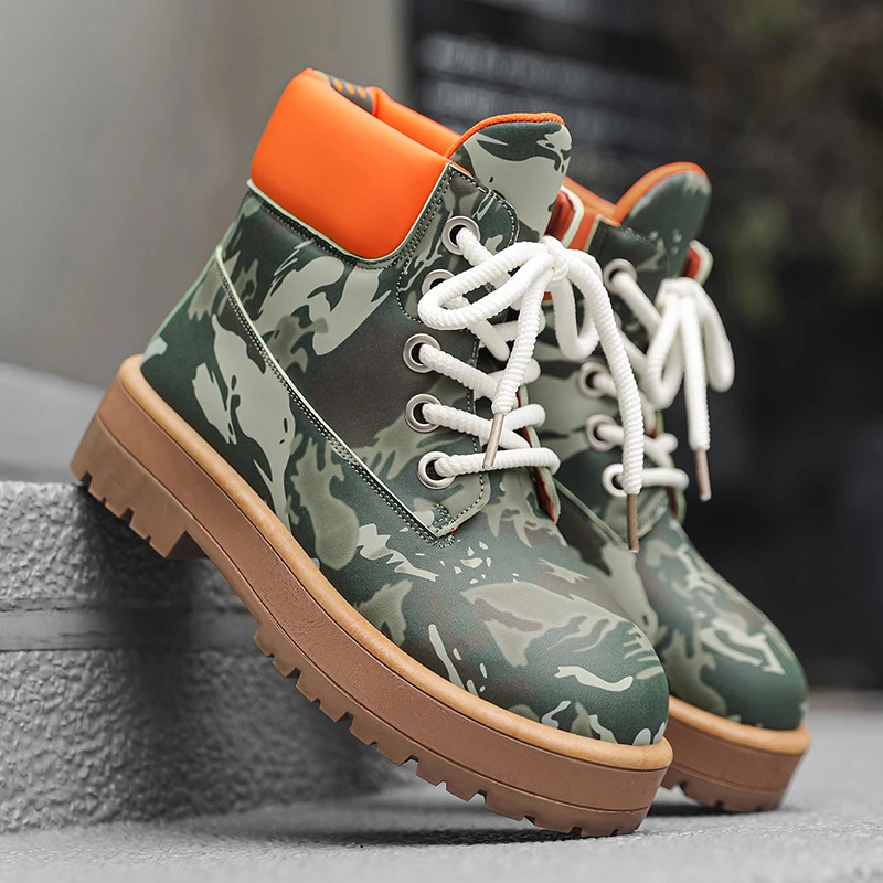 Men's high top boots, casual sports shoes, outdoor camouflage, wear-resistant, trendy and fashionable men's boots
Men's high top boots, casual sports shoes, outdoor camouflage, wear-resistant, trendy and fashionable men's boots