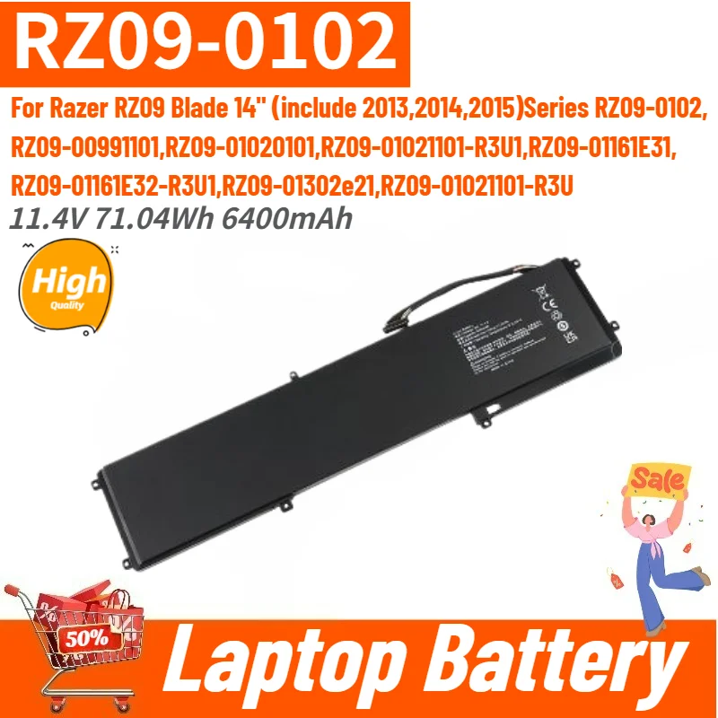RZ09-0102 High Quality Laptop Battery 11.4V 6400mAh For Razer RZ09 Blade 14" (include 2013,2014,2015)Series RZ09-0102 RZ09-0116
RZ09-0102 High Quality Laptop Battery 11.4V 6400mAh For Razer RZ09 Blade 14" (include 2013,2014,2015)Series RZ09-0102 RZ09-0116