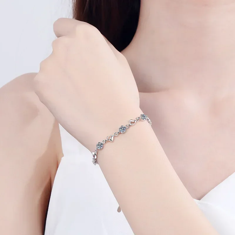 PT950 Platinum Peculiar Heart Shape Women's Daily Bracelet, Classic GRA Certified 3.5CT Moissanite Diamond Bracelet for Female
PT950 Platinum Peculiar Heart Shape Women's Daily Bracelet, Classic GRA Certified 3.5CT Moissanite Diamond Bracelet for Female