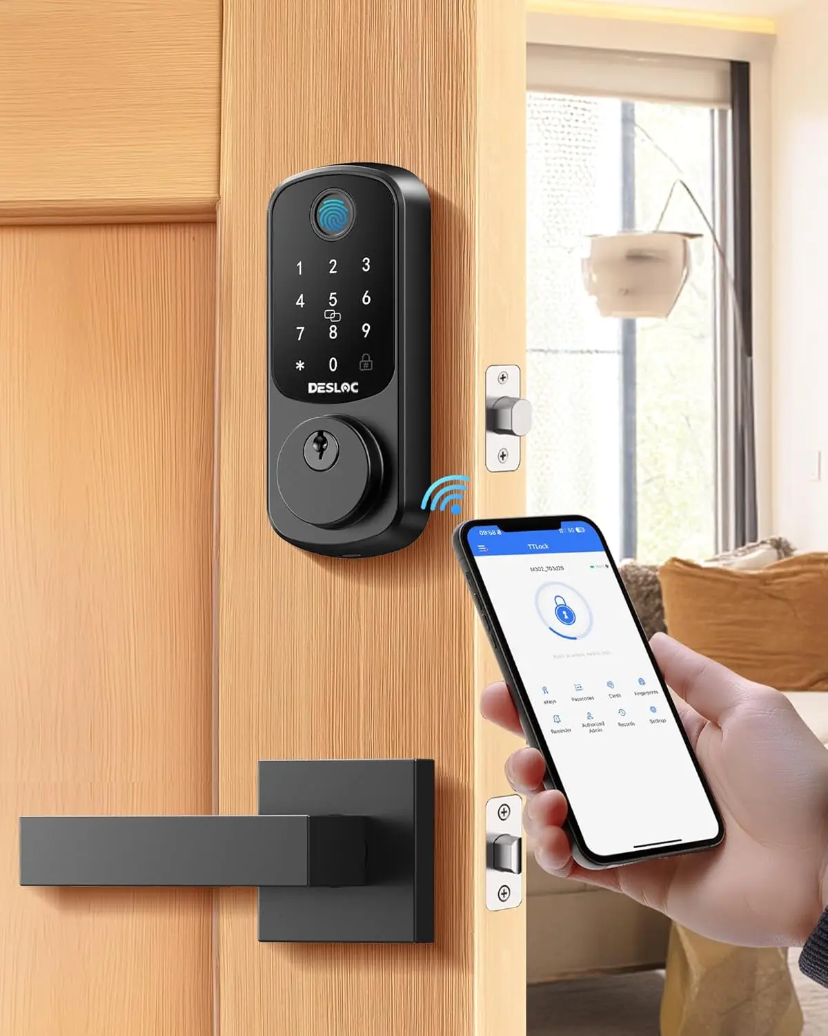 Smart Fingerprint Door Lock with Keypad, App Control & Auto-Lock - 12 Month Battery Life, Easy Installation
Smart Fingerprint Door Lock with Keypad, App Control & Auto-Lock - 12 Month Battery Life, Easy Installation
