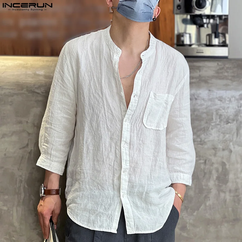 2024 Men's Shirt Solid Color Cotton Stand Collar 3/4 Sleeve Vintage Casual Men Clothing Streetwear Leisure Shirts S-5XL INCERUN
2024 Men's Shirt Solid Color Cotton Stand Collar 3/4 Sleeve Vintage Casual Men Clothing Streetwear Leisure Shirts S-5XL INCERUN