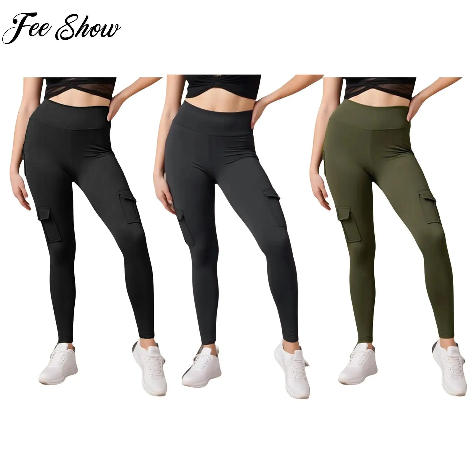 Women's Yoga Sports Stretchy Pants High Waist Cargo Pants Leggings with Flap Pockets for Workout Gym Fitness Running Active Wear
Women's Yoga Sports Stretchy Pants High Waist Cargo Pants Leggings with Flap Pockets for Workout Gym Fitness Running Active Wear