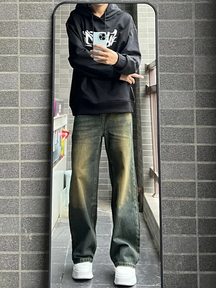 Rinsed Vintage Blue Jeans Men's American High Street Vibe Loose Straight Leg Slim Wide Leg Pants Wear Resistant No Stretch
Rinsed Vintage Blue Jeans Men's American High Street Vibe Loose Straight Leg Slim Wide Leg Pants Wear Resistant No Stretch