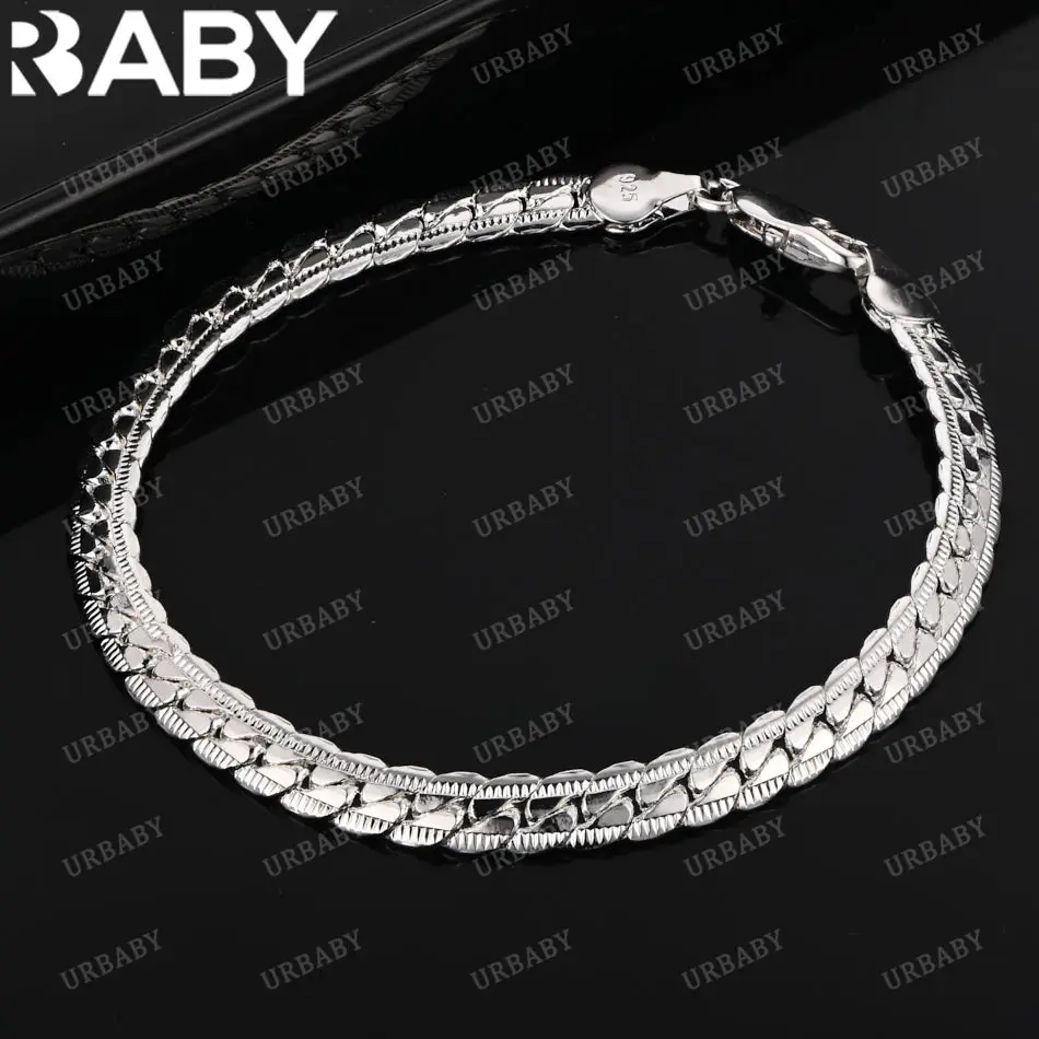 URBABY 925 Sterling Silver Chain Bracelet For Women Fashion Jewelry Party Trend Charm Accessories
URBABY 925 Sterling Silver Chain Bracelet For Women Fashion Jewelry Party Trend Charm Accessories