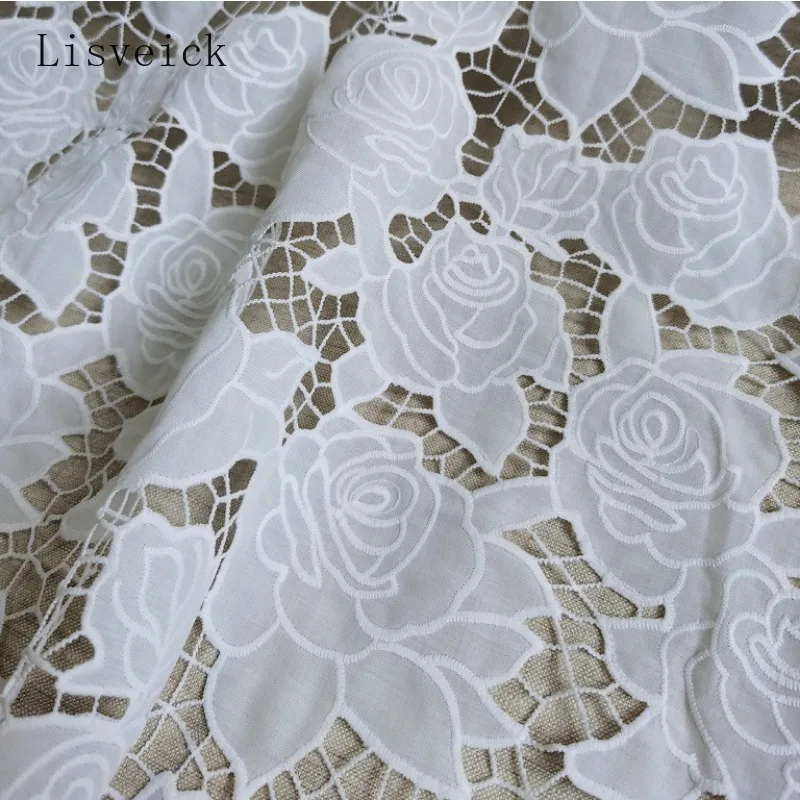 Cotton Laser Embroidered Rose Fabric for Sewing Dress Fashion Clothes DIY Handmade Crafting By The Meter
Cotton Laser Embroidered Rose Fabric for Sewing Dress Fashion Clothes DIY Handmade Crafting By The Meter