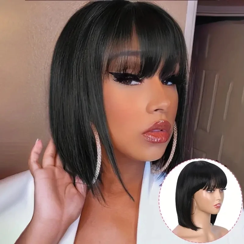 Rebecca Straight Hair Bob Wigs Remy Hair Bob Brazilian Human Hair Wig With Bangs Short Bob Wigs For Black Women Machine Made Wig
Rebecca Straight Hair Bob Wigs Remy Hair Bob Brazilian Human Hair Wig With Bangs Short Bob Wigs For Black Women Machine Made Wig