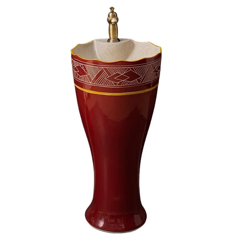 *Ceramic column type washbasin Balcony column basin Wine glass-shaped floor-to-ceiling integrated
*Ceramic column type washbasin Balcony column basin Wine glass-shaped floor-to-ceiling integrated