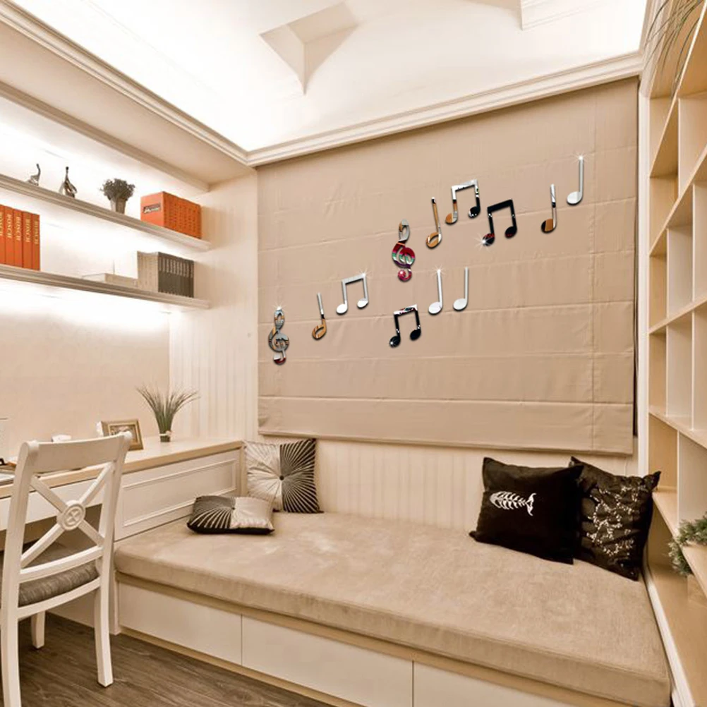 Mirror Wall Sticker Waterproof Acrylic Self-Adhesive Decorative Art For Bedroom Office Home Decoration Silver Music Note
Mirror Wall Sticker Waterproof Acrylic Self-Adhesive Decorative Art For Bedroom Office Home Decoration Silver Music Note