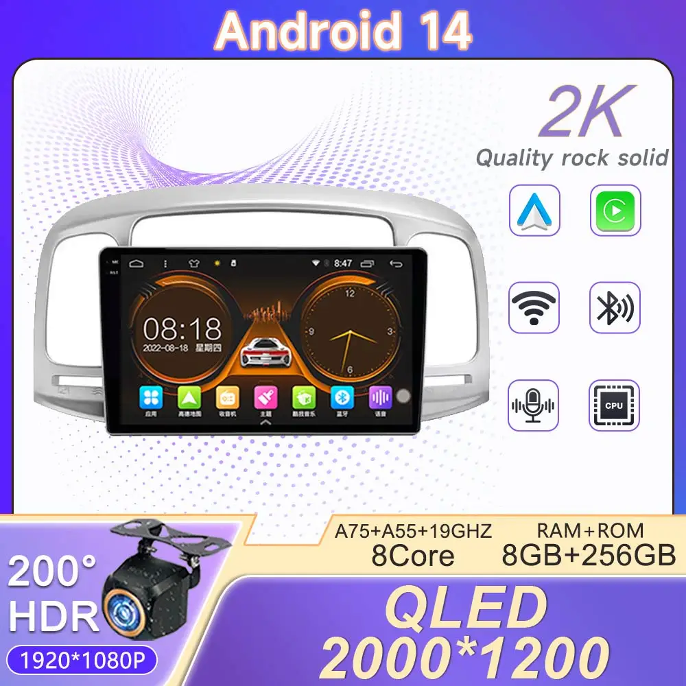 Для Hyundai Accent 2008 2009 2010 2011 Android 13 Автомобильный радиоприемник Мультимедийный видеоплеер Авто стерео GPS-навигация Bluetooth Carplay
Для Hyundai Accent 2008 2009 2010 2011 Android 13 Автомобильный радиоприемник Мультимедийный видеоплеер Авто стерео GPS-навигация Bluetooth Carplay