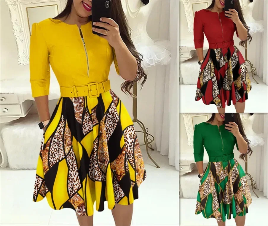 2023 Autumn New Women's Dress Fashion Street Trendy Women's Round Neck A-line Dress Casual and Elegant Women's Dress (Belt)
2023 Autumn New Women's Dress Fashion Street Trendy Women's Round Neck A-line Dress Casual and Elegant Women's Dress (Belt)