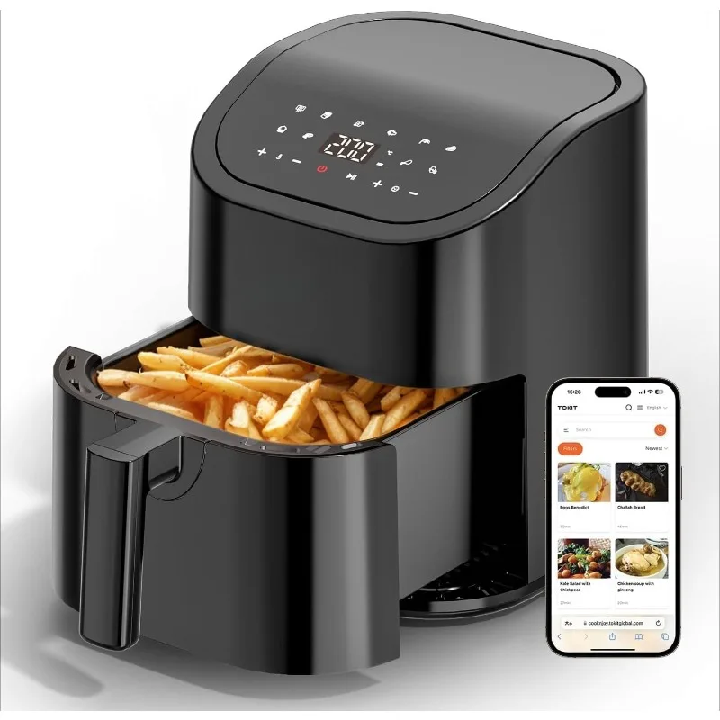 Kitchen Air Fryer Countertop 10-in-1 with 4.8 QT Capacity Airfryer 95% Less Oil, 100+ Recipes, 1500W Max 400℉,Roast, Rehea
Kitchen Air Fryer Countertop 10-in-1 with 4.8 QT Capacity Airfryer 95% Less Oil, 100+ Recipes, 1500W Max 400℉,Roast, Rehea