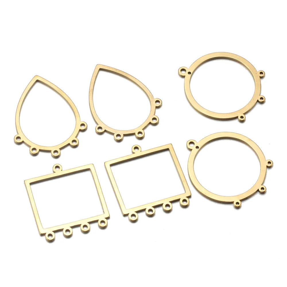 6 Pcs/Lot Stainless Steel Geometry Earrings Connectors For Jewelry Making Supplies Bezel Diy Earring Gold Charms Findings Bulk
6 Pcs/Lot Stainless Steel Geometry Earrings Connectors For Jewelry Making Supplies Bezel Diy Earring Gold Charms Findings Bulk