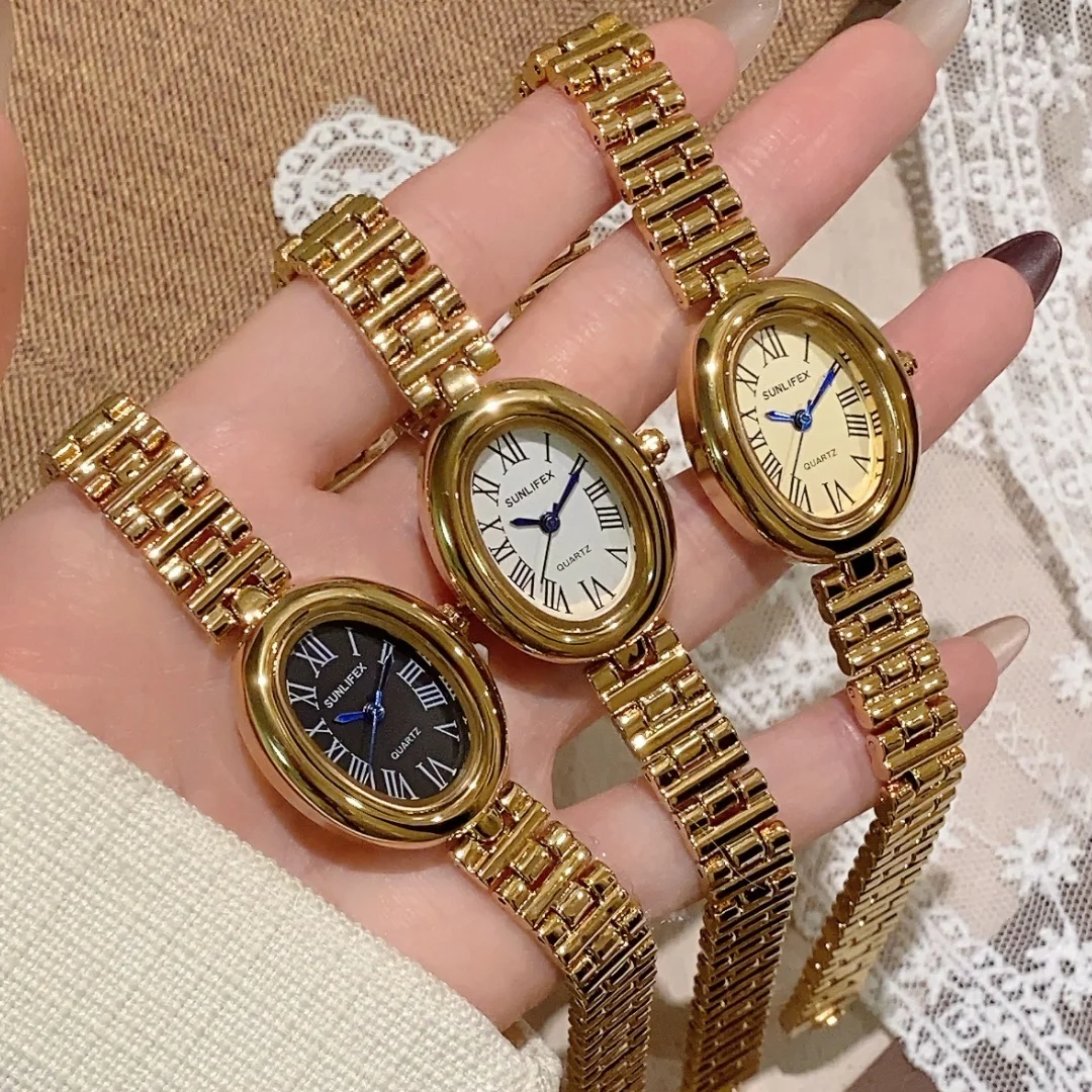 Sunlifex Fashion Women Watches Simple Oval Dial Analog Quartz Watch Steel Strap Gold Ladies Wristwatch Female Clock Reloj Mujer
Sunlifex Fashion Women Watches Simple Oval Dial Analog Quartz Watch Steel Strap Gold Ladies Wristwatch Female Clock Reloj Mujer