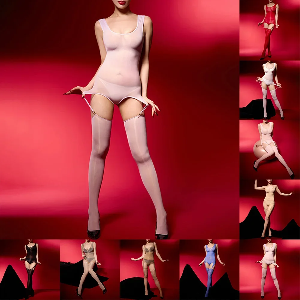 Women New Sexy Lingerie Shiny Slim Suspenders Sexy Stockings Bodysuit Set Ladies Erotic Jumpsuit Bodycon
Women New Sexy Lingerie Shiny Slim Suspenders Sexy Stockings Bodysuit Set Ladies Erotic Jumpsuit Bodycon
