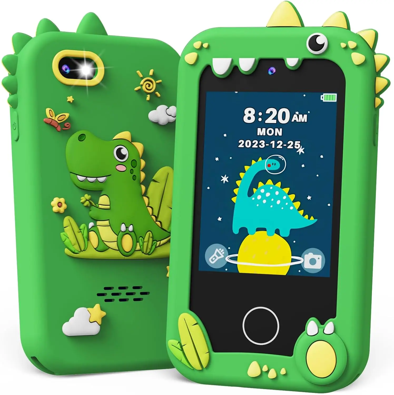 Kids Touchscreen Phone Toy with HD Dual Camera, Dinosaur Play Phone for Boys 3-10, Travel Learning Gift (Green)
Kids Touchscreen Phone Toy with HD Dual Camera, Dinosaur Play Phone for Boys 3-10, Travel Learning Gift (Green)