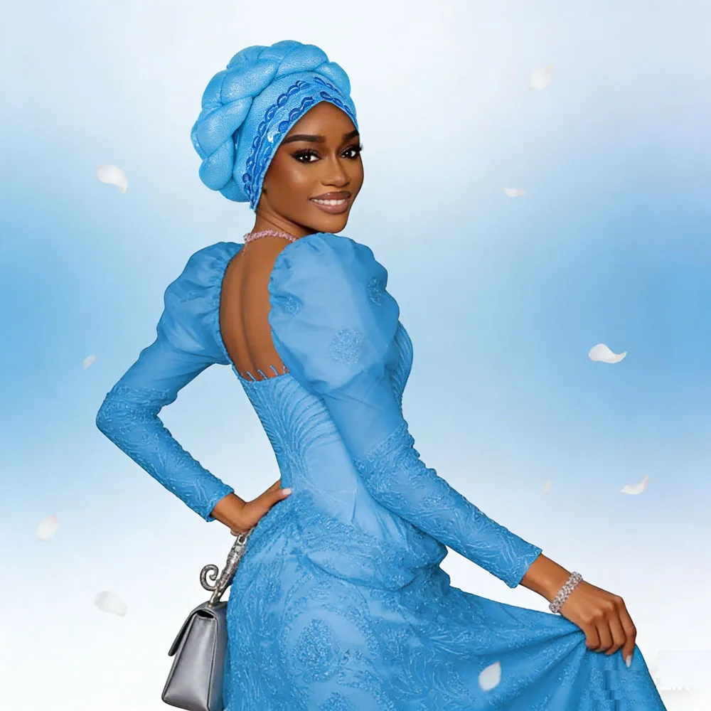 Braid Turban Cap for Women African Lady Head Wraps Diamonds Nigeria Wedding Party Autogele Headtie Muslim Hat Party Headwear
Braid Turban Cap for Women African Lady Head Wraps Diamonds Nigeria Wedding Party Autogele Headtie Muslim Hat Party Headwear