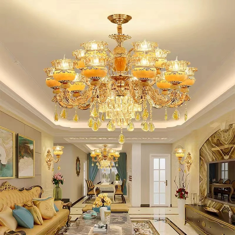 European Living Room Crystal Chandelier Luxurious Hotel Villa Zinc Alloy Pendant Light Bedroom High-end Household 85-265V
European Living Room Crystal Chandelier Luxurious Hotel Villa Zinc Alloy Pendant Light Bedroom High-end Household 85-265V