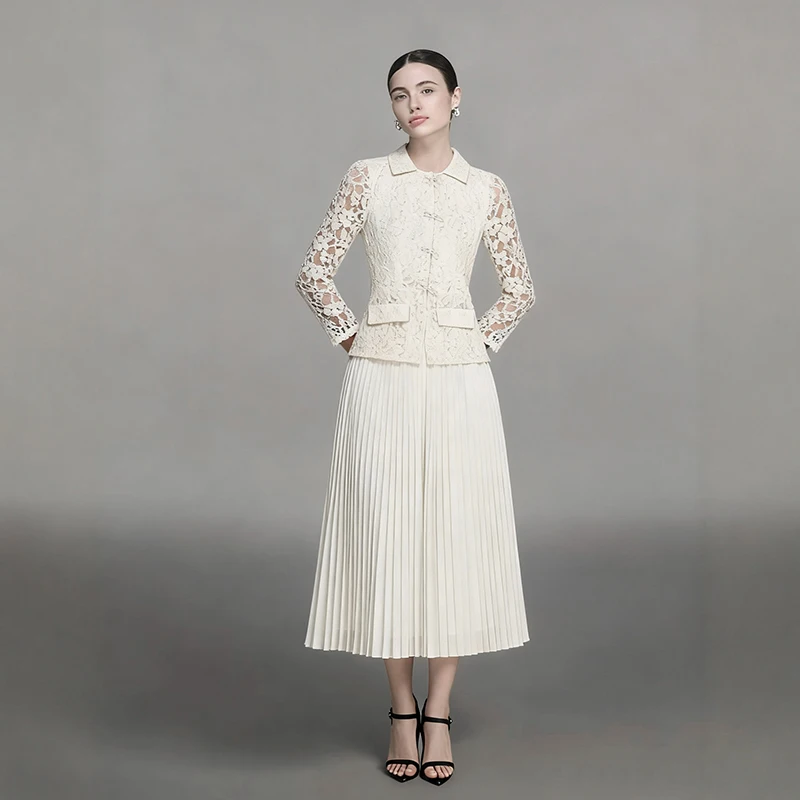 High Quality Lace False Two Piece Slim Dresses Spring Women Long Sleeve Fold Dress Autumn Female High Waist Knee Length Dress
High Quality Lace False Two Piece Slim Dresses Spring Women Long Sleeve Fold Dress Autumn Female High Waist Knee Length Dress