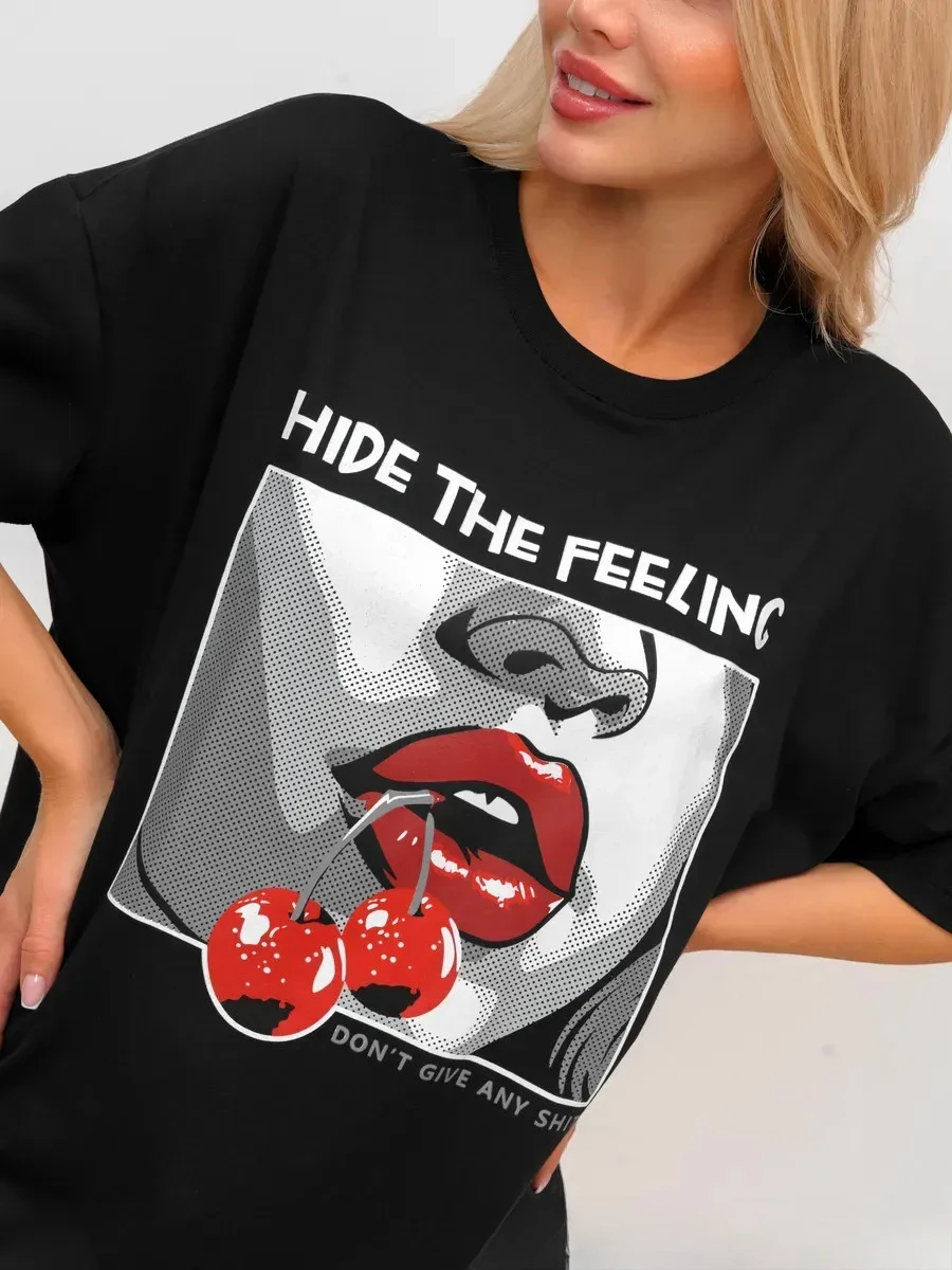 Women Cotton Short Sleeved Summer American Style Loose Cover Meat Retro Popular Street Personality Trendy Printed Hip-Hop Top
Women Cotton Short Sleeved Summer American Style Loose Cover Meat Retro Popular Street Personality Trendy Printed Hip-Hop Top