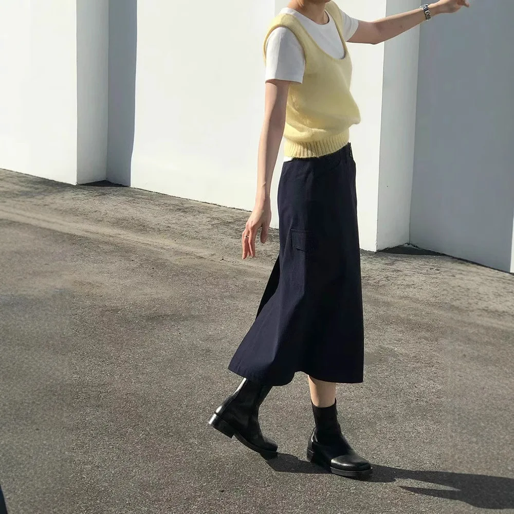 High Waist Slit Casual Large ket Versatile f Skirt Dongdaemun Loose Slimming Summer Sle Korean A-Line Long Skirt
High Waist Slit Casual Large ket Versatile f Skirt Dongdaemun Loose Slimming Summer Sle Korean A-Line Long Skirt