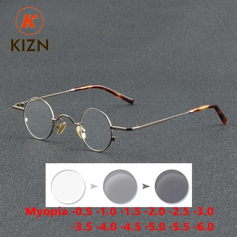 KIZN Sports Anti Blue Discolor Myopia Glasses Frame Men Retro Round Pure Titanium Eyeglasses Women Prescription Eyewear -0.5 to
KIZN Sports Anti Blue Discolor Myopia Glasses Frame Men Retro Round Pure Titanium Eyeglasses Women Prescription Eyewear -0.5 to