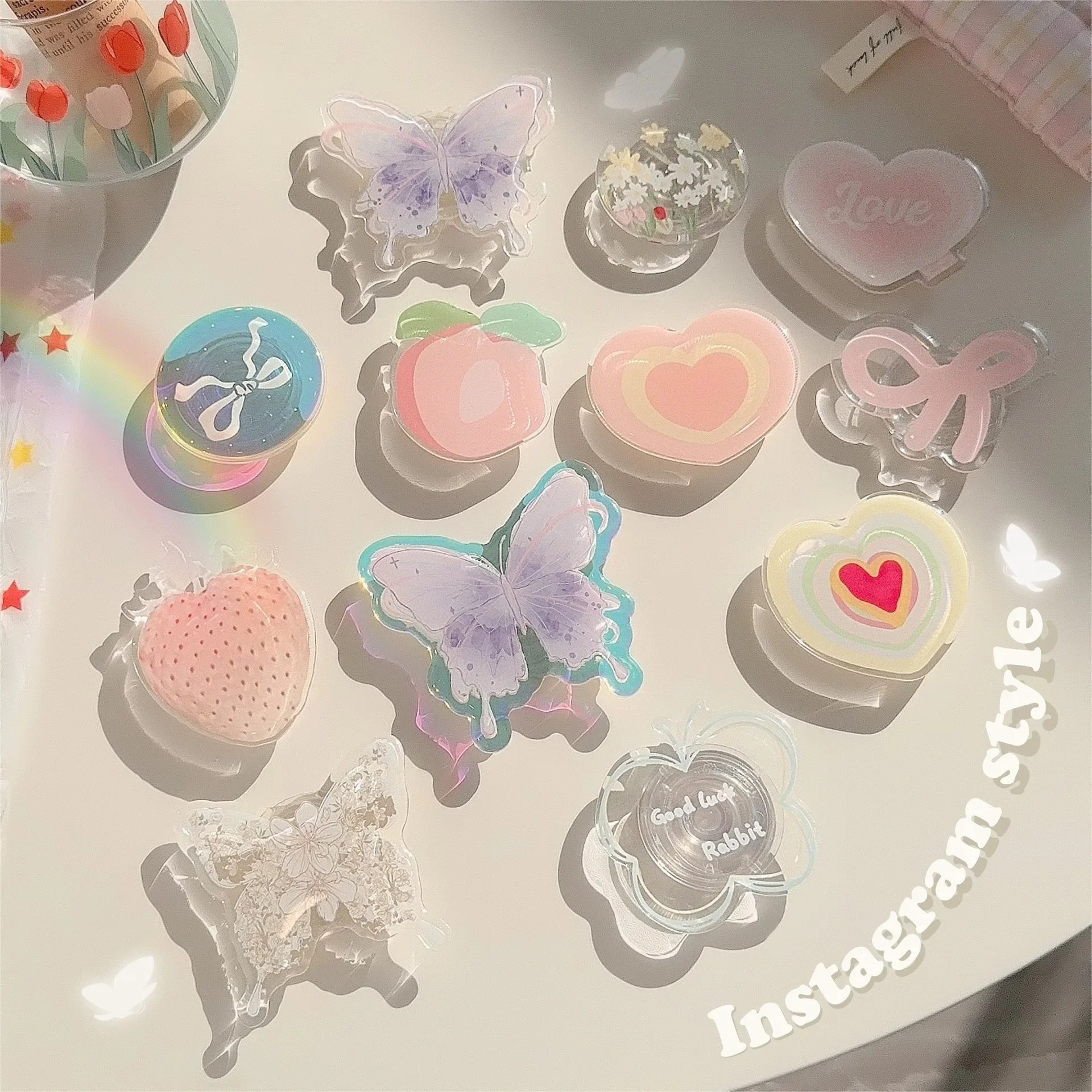 Ins Korea Girly Phone Stand Cute Smart Tok Strawberry Butterfly Boho Rainbow Heart Designs Holder for Popsockets Grip
Ins Korea Girly Phone Stand Cute Smart Tok Strawberry Butterfly Boho Rainbow Heart Designs Holder for Popsockets Grip