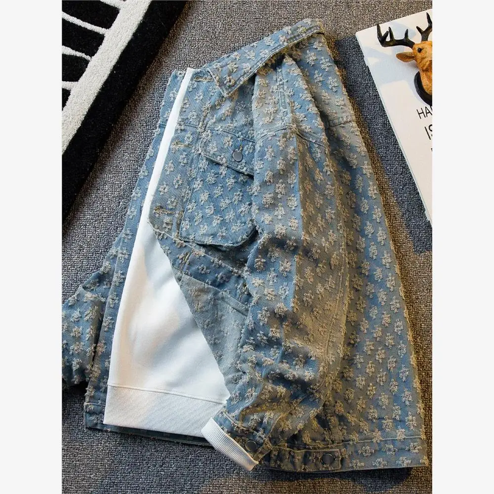 Ele Embroidered Denim Jaet Men's Casual American Sle Spring Autumn New Trending Collared Leisure Outerwear
Ele Embroidered Denim Jaet Men's Casual American Sle Spring Autumn New Trending Collared Leisure Outerwear