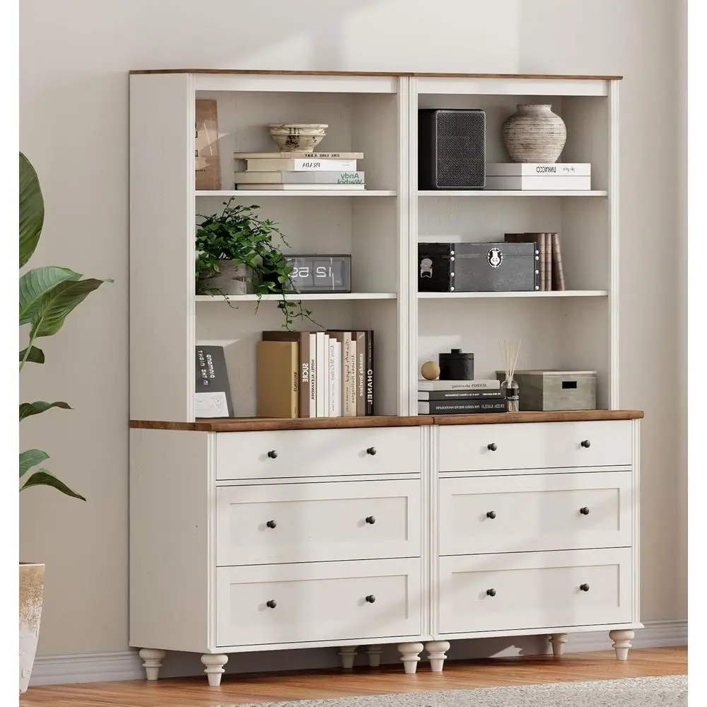 3-Tier Wooden Bookshelf, 72 Tall, Large Display Case with Open Shelves for Living Room or Kitchen, White (2PCS)
3-Tier Wooden Bookshelf, 72 Tall, Large Display Case with Open Shelves for Living Room or Kitchen, White (2PCS)