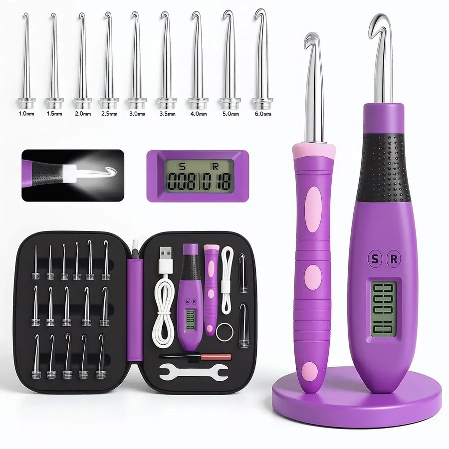 Набор крючков для вязания со счетчиком строчки, набор для вязания крючком с 24-размерной сменной иглой для вязания, эргономичный, с 2 уровнями L
Набор крючков для вязания со счетчиком строчки, набор для вязания крючком с 24-размерной сменной иглой для вязания, эргономичный, с 2 уровнями L