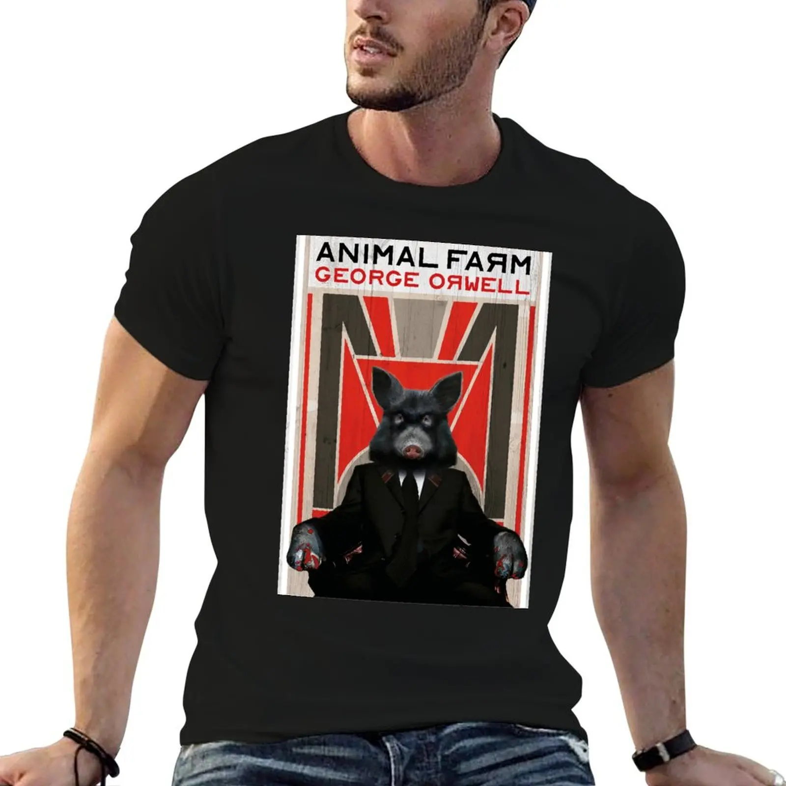 man for plain t-shirt black by cotton man Orwell graphic vintage Animal for Farm T-Shirt George t shirts package
man for plain t-shirt black by cotton man Orwell graphic vintage Animal for Farm T-Shirt George t shirts package