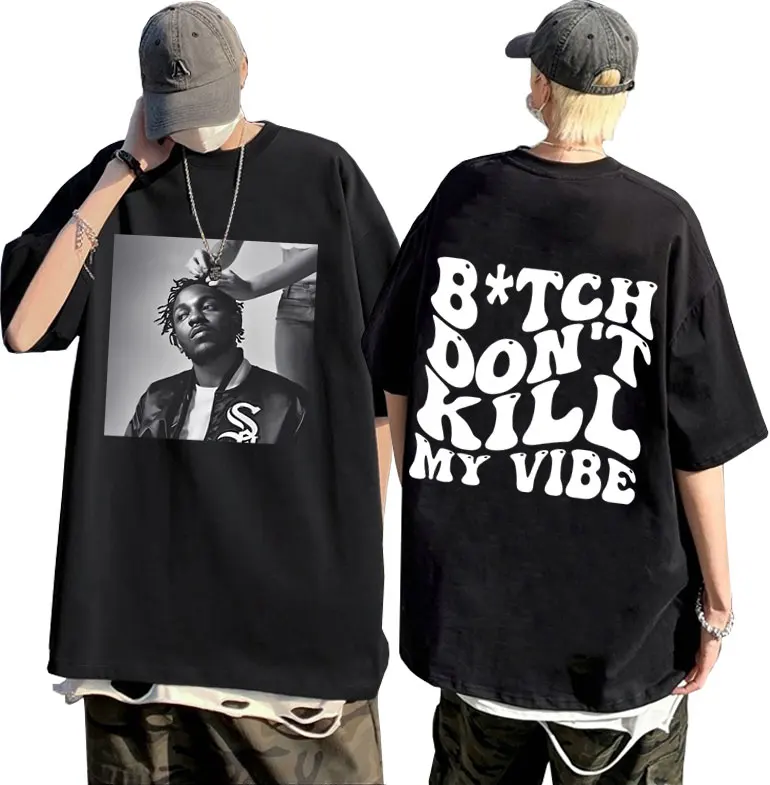Rapper Kendrick Lamar Don't Kill My Vibe Graphic T-shirt Men Women Hip Hop Fashion Vintage Tshirt Men's Casual Pure Cotton Tees
Rapper Kendrick Lamar Don't Kill My Vibe Graphic T-shirt Men Women Hip Hop Fashion Vintage Tshirt Men's Casual Pure Cotton Tees