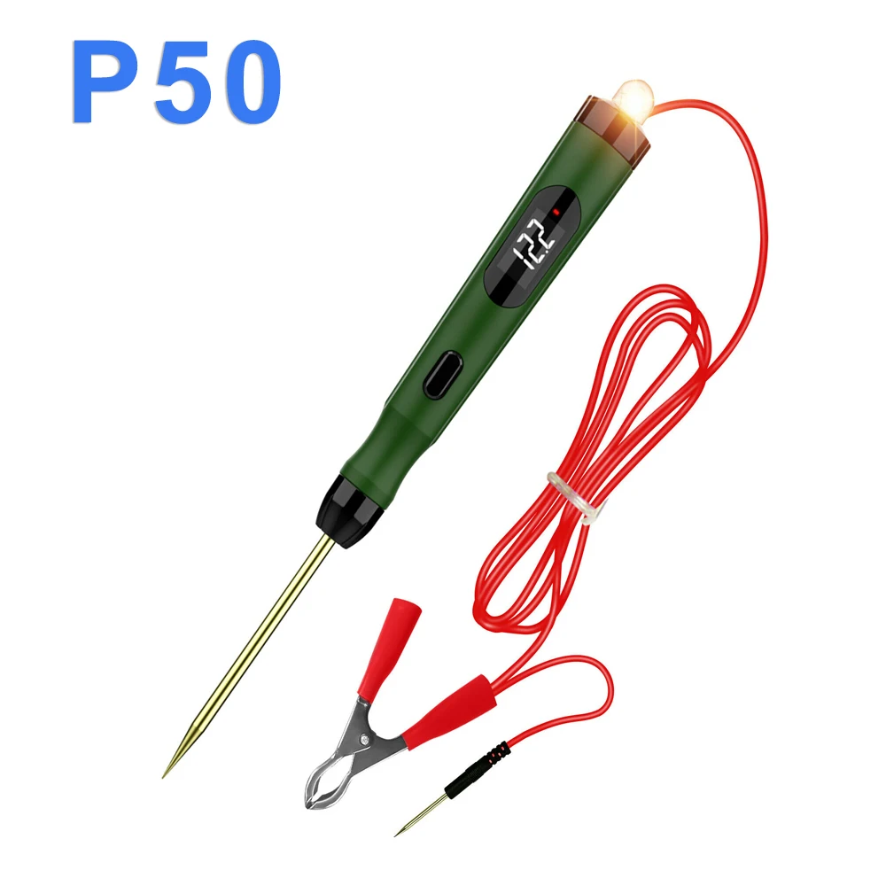 Automotive Circuit Tester 5V-30V Digital Display Circuit Test Pen P50 Car Diagnostic Tool Auto Repair Circuit System Detector
Automotive Circuit Tester 5V-30V Digital Display Circuit Test Pen P50 Car Diagnostic Tool Auto Repair Circuit System Detector