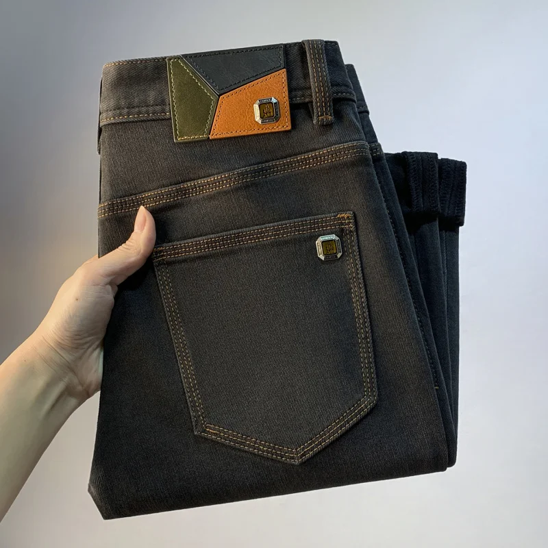 Осенние мужские джинсы 2025, новый тренд, облегающие брюки с маленькими штанинами, повседневная легкая роскошная мужская одежда, джинсовые брюки
Осенние мужские джинсы 2025, новый тренд, облегающие брюки с маленькими штанинами, повседневная легкая роскошная мужская одежда, джинсовые брюки