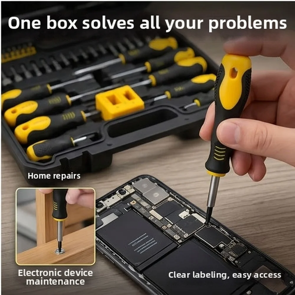 86 Piece Magnetic Screwdriver Set Alloy Steel Bits Ergonomic Handle For Home Repair Multifunctional Tool Kit
86 Piece Magnetic Screwdriver Set Alloy Steel Bits Ergonomic Handle For Home Repair Multifunctional Tool Kit