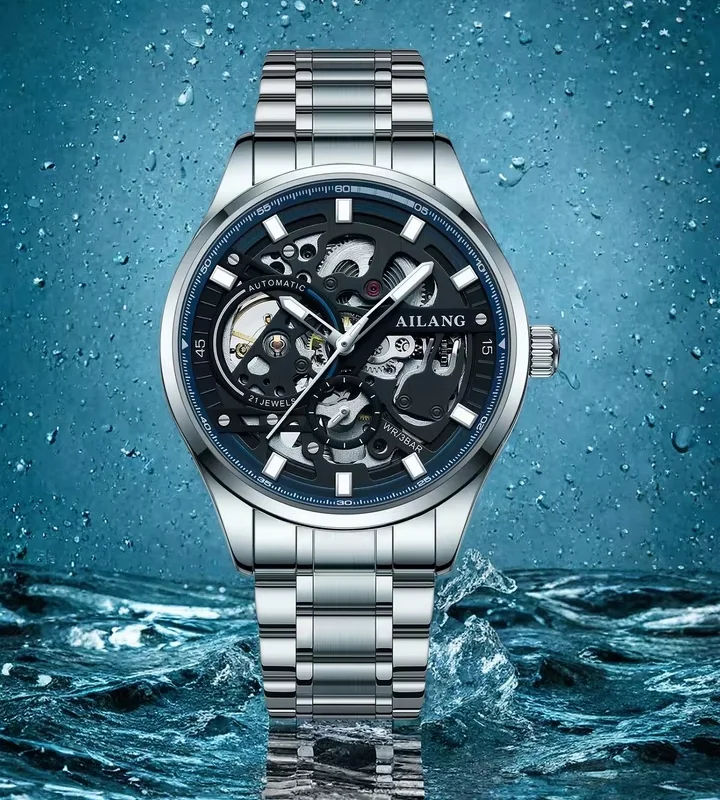 Ailang men's top brand luxury fully automatic mechanical watch waterproof skeletonized luminous fashion wristwatch
Ailang men's top brand luxury fully automatic mechanical watch waterproof skeletonized luminous fashion wristwatch