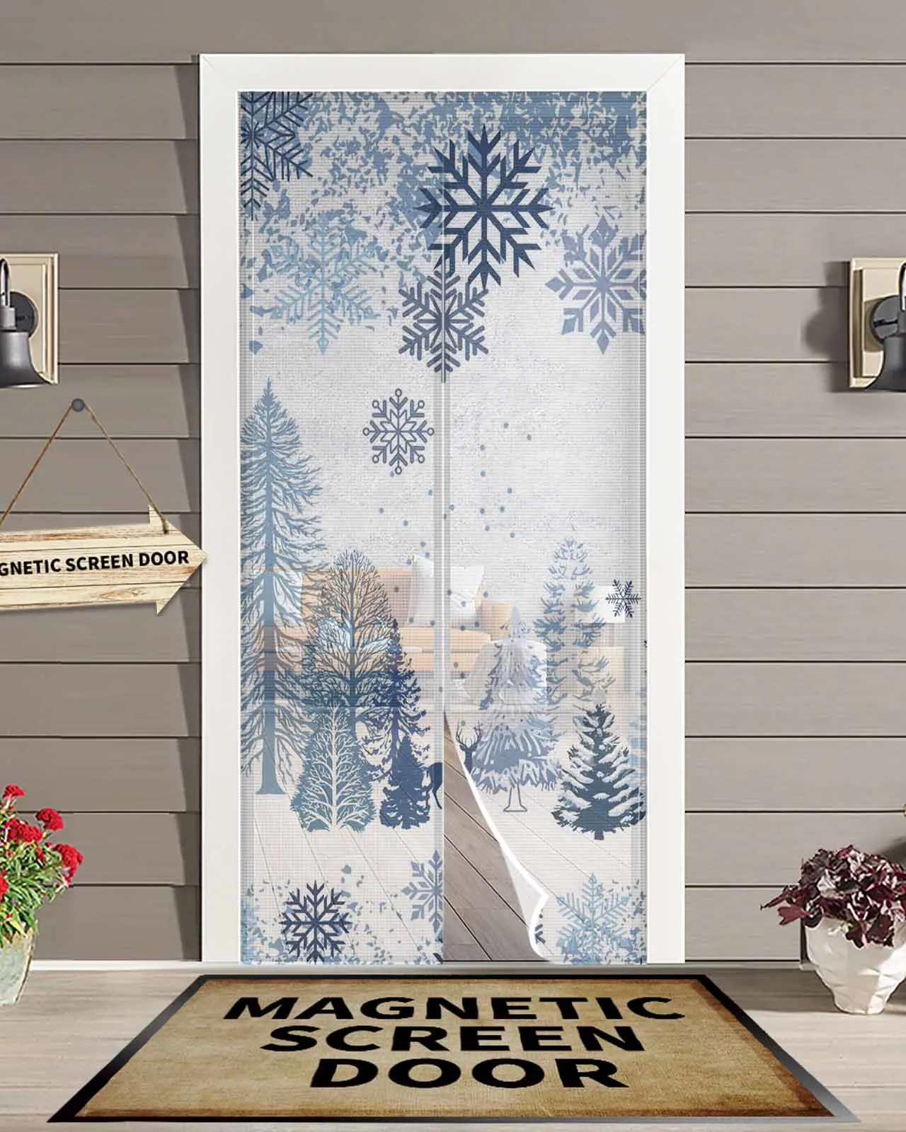 Blue Winter Theme Snow Trees Magnetic Door Curtain Living Room Bedroom Home Anti-mosquito Screen Door Curtain
Blue Winter Theme Snow Trees Magnetic Door Curtain Living Room Bedroom Home Anti-mosquito Screen Door Curtain