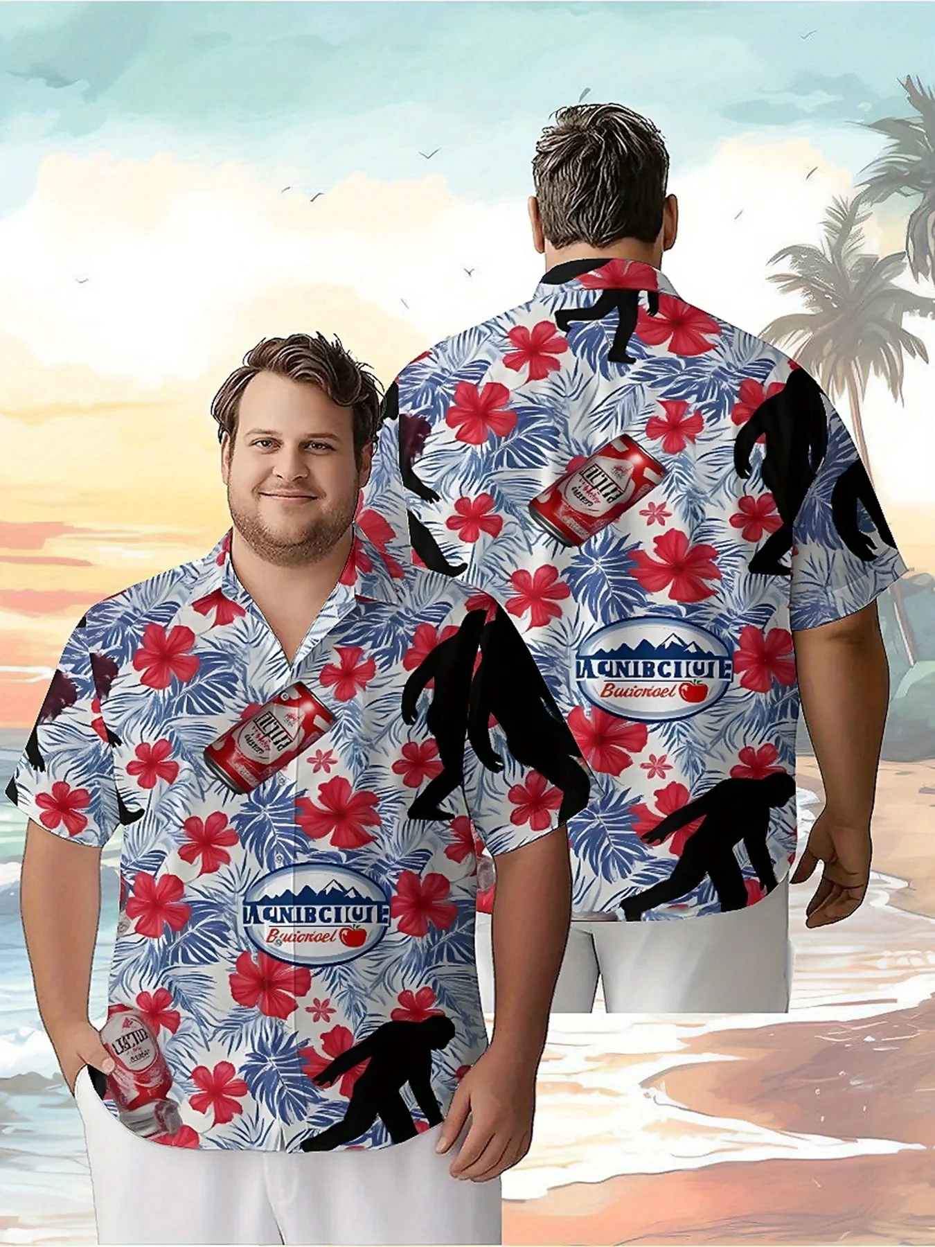 Men's Plus Size Hawaiian Shirts Sasquatch and Beer pattern, Fashionable Aloha Shirt, Summer Casual Top,3D Unisex Clothes
Men's Plus Size Hawaiian Shirts Sasquatch and Beer pattern, Fashionable Aloha Shirt, Summer Casual Top,3D Unisex Clothes