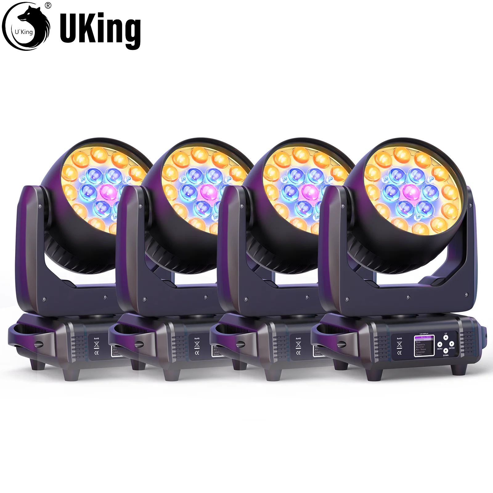 U'King 4Pcs 200W Beam Wash Moving Head Lights 19X15W LED RGBW Zoom Stage Lighting DXM DJ Lights для диско-бара, вечеринки, караоке, КТВ
U'King 4Pcs 200W Beam Wash Moving Head Lights 19X15W LED RGBW Zoom Stage Lighting DXM DJ Lights для диско-бара, вечеринки, караоке, КТВ