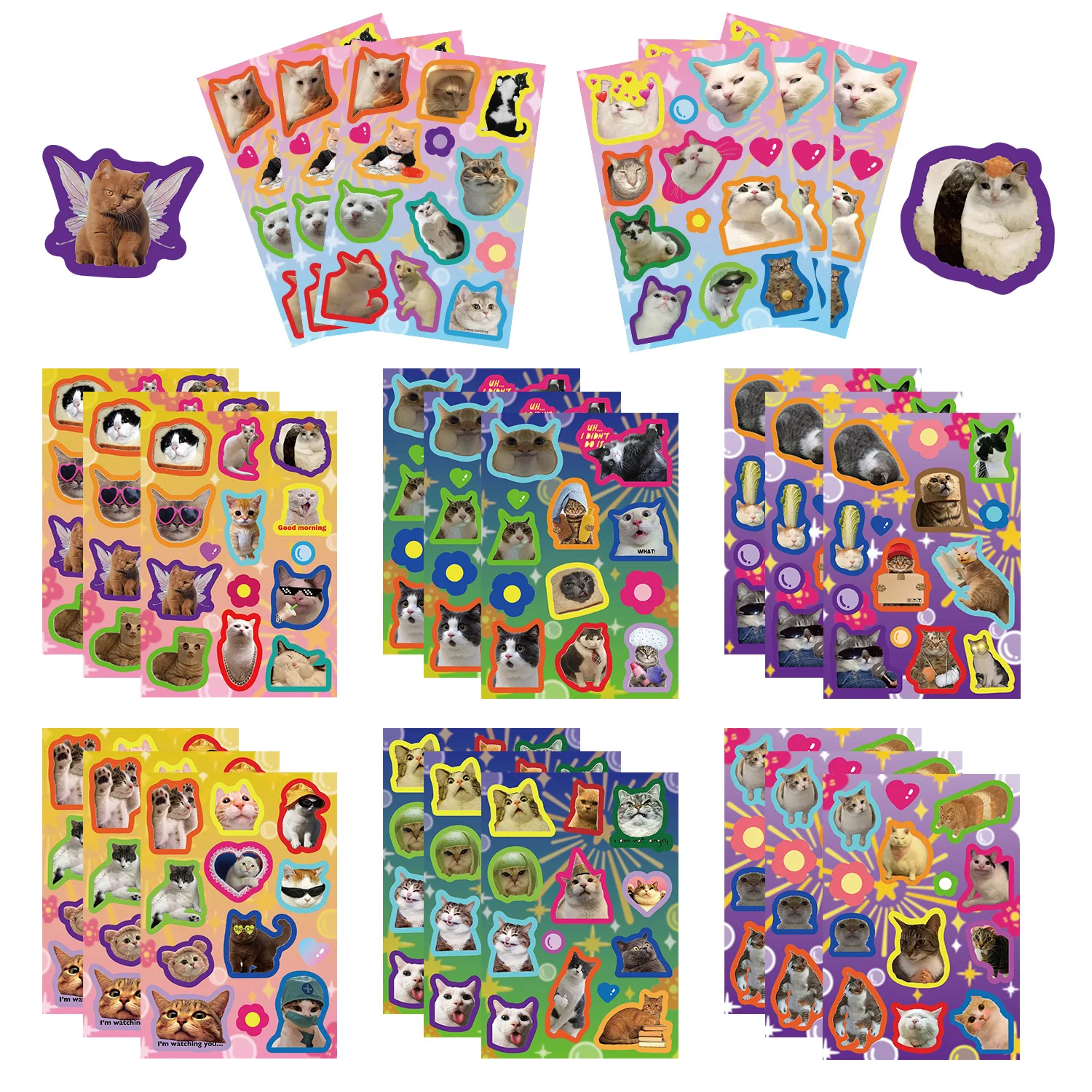8/16Sheets Cute Colorful Fun Cat Sticker DIY Phone Laptop Luggage Skateboard Graffiti Decals Fun for Gift
8/16Sheets Cute Colorful Fun Cat Sticker DIY Phone Laptop Luggage Skateboard Graffiti Decals Fun for Gift
