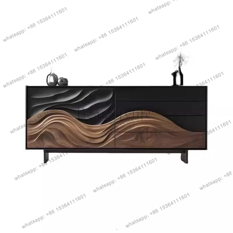 Light luxury high-end dining side cabinet entry medieval multi-functional solid wood door cabinet
Light luxury high-end dining side cabinet entry medieval multi-functional solid wood door cabinet