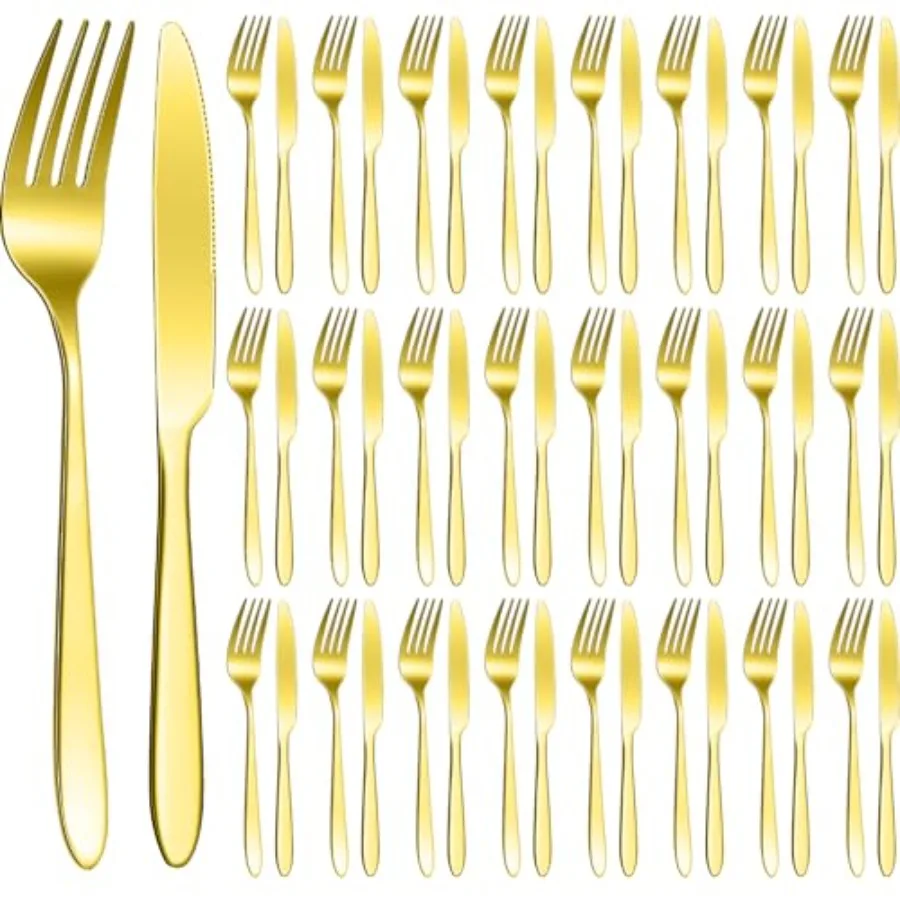 50 Pieces Stainless Steel Forks ware Set Dinner Forks and Knives Flatware Tableware Cutlery Set for Kitchen Restaurant Inch 8.4
50 Pieces Stainless Steel Forks ware Set Dinner Forks and Knives Flatware Tableware Cutlery Set for Kitchen Restaurant Inch 8.4