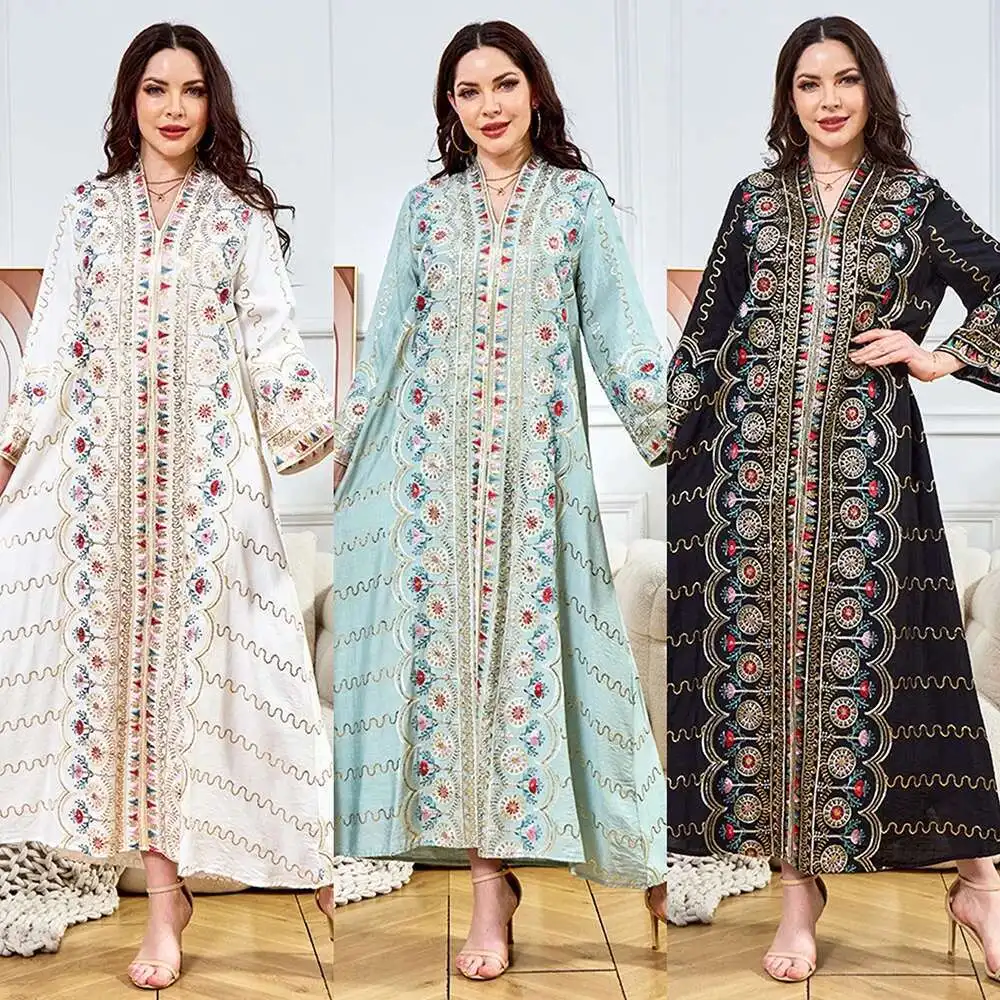 Muslim Robe Women's Long Dress 2025 Bead New V-neck Loose Evening Dress Dubai Dress Abaya Ramadan Dubai Luxury Islam Elegant
Muslim Robe Women's Long Dress 2025 Bead New V-neck Loose Evening Dress Dubai Dress Abaya Ramadan Dubai Luxury Islam Elegant