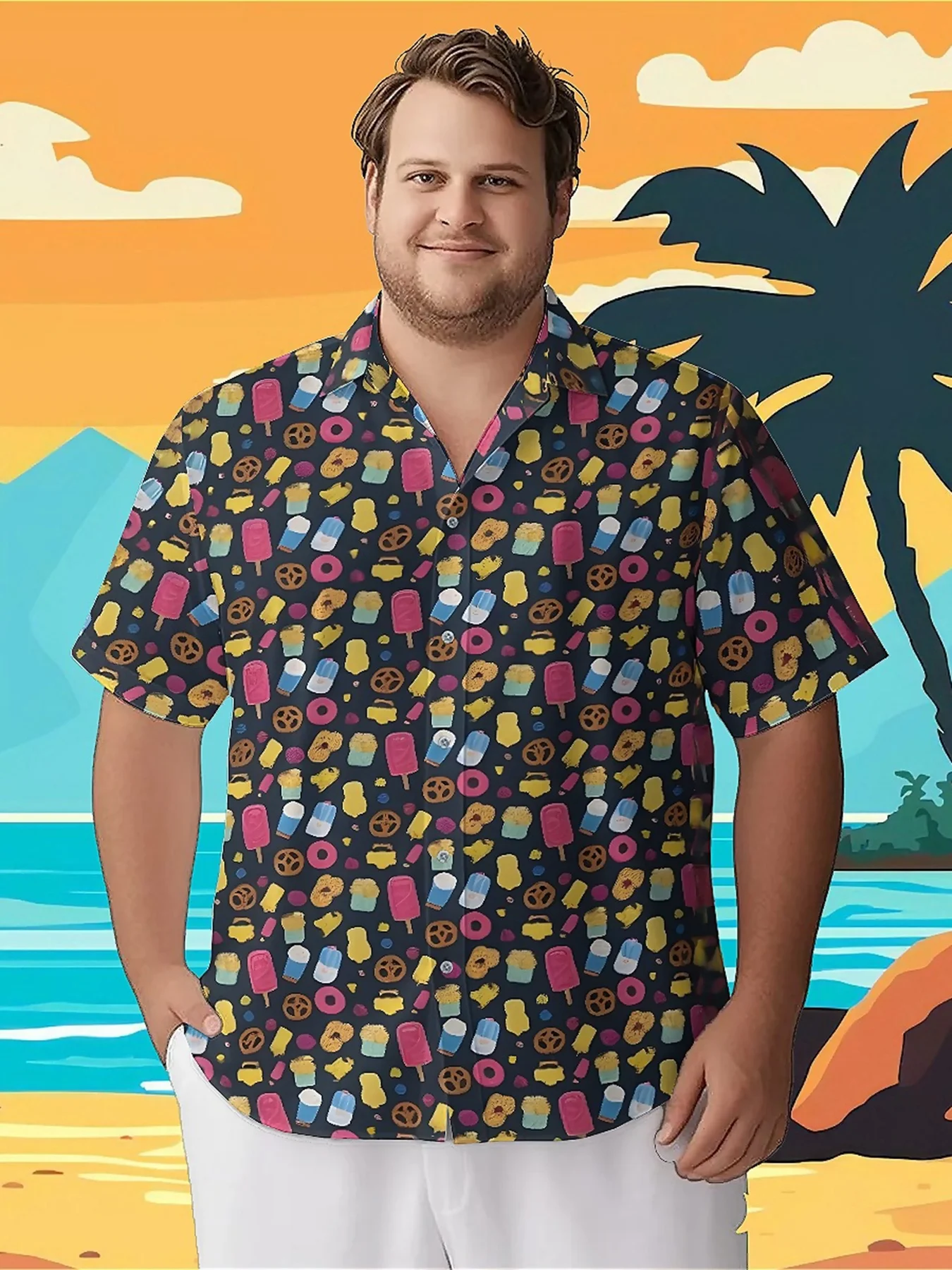 Men's Plus Size Hawaiian ShirtsColorful Candy Themepattern, Summer Casual Tops, Suitable for Outdoor and Party, Streetwear
Men's Plus Size Hawaiian ShirtsColorful Candy Themepattern, Summer Casual Tops, Suitable for Outdoor and Party, Streetwear